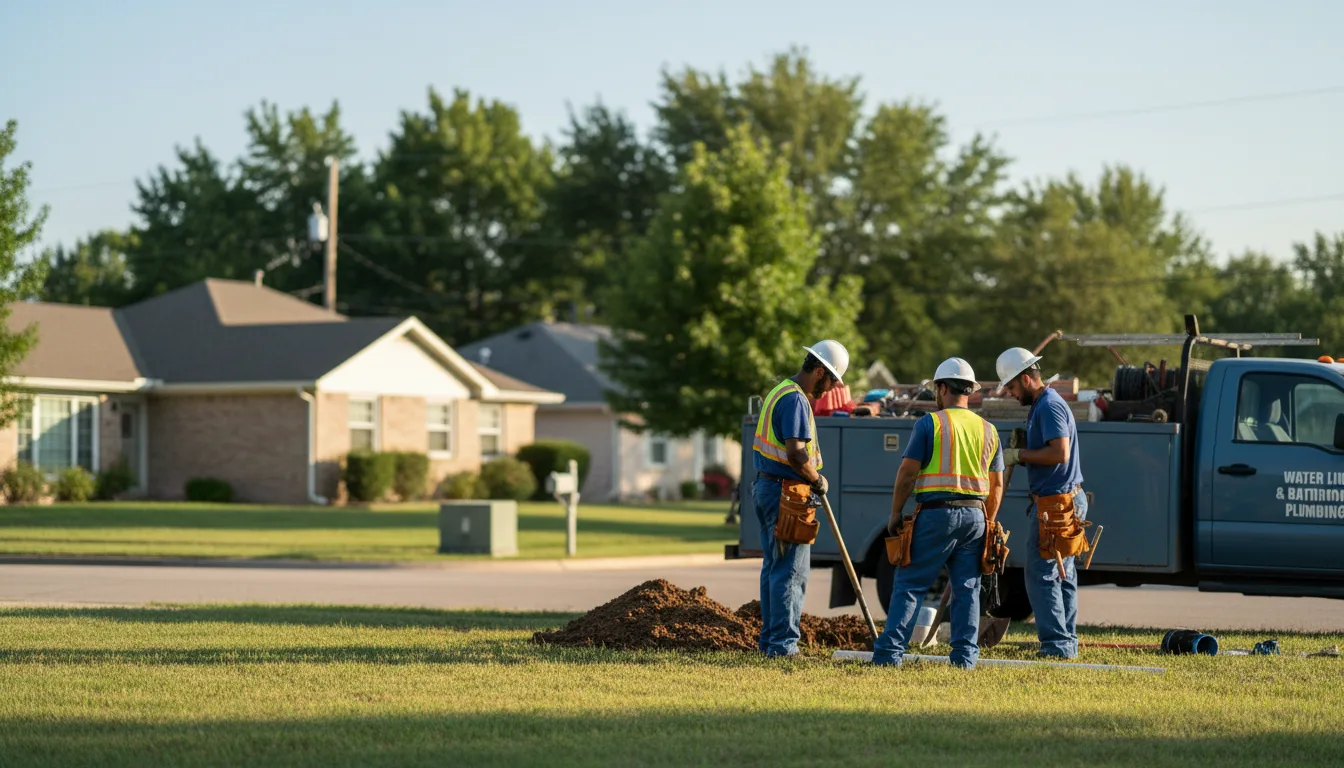 Residential water line and bathroom plumbing service in Greeley, NE